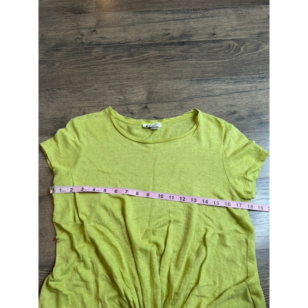 EUC Womens Andrea Jovine 100% linen green twist front short sleeve shirt‎ size M - Picture 5 of 7